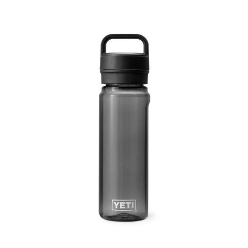 Yonder 0.75L Drink Bottle Charcoal 1 Strong and light plastic bottles for keeping water on you while traveling.